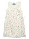 Prada Kleid Aus Leinen Mit Blumen-print