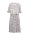 Prada Floral Fit-flare Belted Midi Dress In Yellow