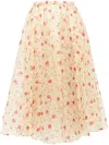 Prada Poppy Print Nylonette Skirt Clothing In Brown