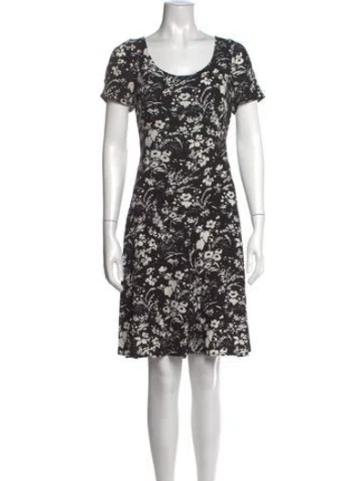 Pre-owned Prada Floral Print Mini Dress In Black
