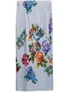 Prada Printed Organzine Skirt In Blue