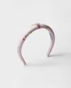Prada Floral Print Re-nylon Headband In Pink