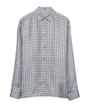 Prada Printed Twill Shirt In Gray
