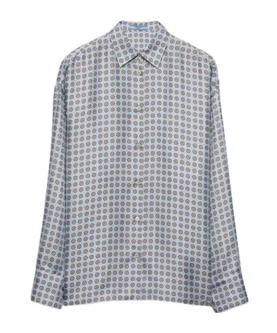 PRADA PRADA PRINTED TWILL SHIRT