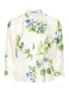 Prada Floral Print Silk Shirt In White