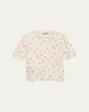 Prada Floral-print Short-sleeve Sweater In Pink