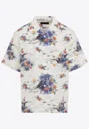Prada Floral Print Short-sleeved Shirt In Multicolor
