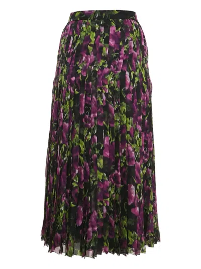 Pre-owned Prada Floral-print Silk Skirt