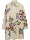Prada Grey Floral-print Single-breasted Coat