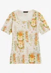 Prada Floral Print T-shirt In Multi