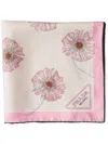 Prada Floral-print Twill Scarf In Neutral