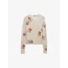 Prada Wool Floral Cardigan In Neutral
