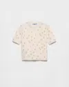Prada Womens Yellow Floral-intarsia Short-sleeved Wool Jumper In Neutral
