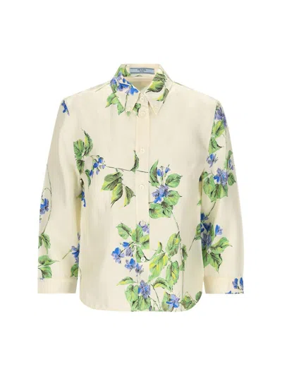 Prada Floral-printed Button-up Shirt In Default Title