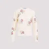 Prada Wool Floral Cardigan In Albino