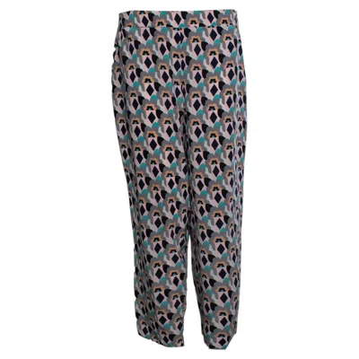 Pre-owned Prada , Floral Printed Pantalon In Pastel Colours In Gray