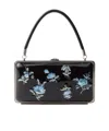 Prada Floral-printed Patent Leather Clutch In Black
