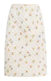 Prada Floral Quilted Satin Midi Skirt In Animal Print