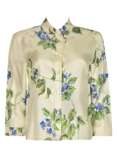 Prada Floral Shirt In Talco