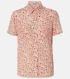 Prada Floral Print Georgette Shirt In Pink