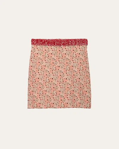 Prada Floral Silk Georgette Skirt In Multi