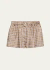 Prada Floral Silk Twill Shorts In F0040 Cammello
