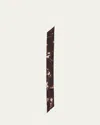 Prada Floral Silk Twill Skinny Scarf In Brown
