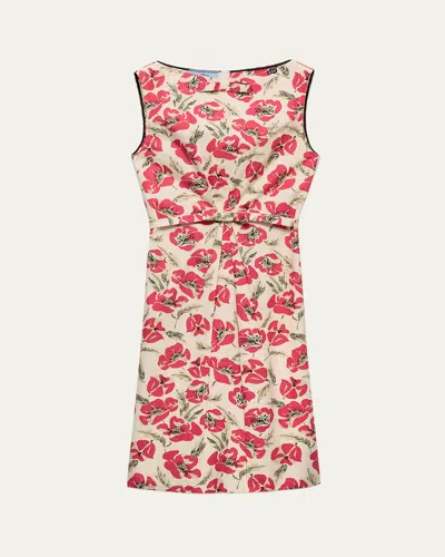 Prada Printed Soft Poplin Dress In Multi