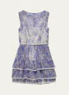 Prada Floral-print Chiffon Minidress In F0013 Azzurro