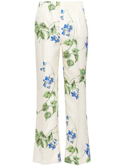 PRADA FLORAL TWILL TROUSERS