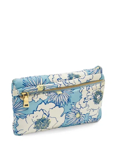 Pre-owned Prada Floral-print Clutch Bag In White