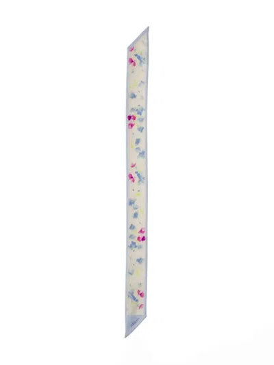 Prada Floral-print Twill Scarf In White