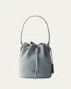 Prada Flou Drawstring Leather Bucket Bag In F0384 Opaline