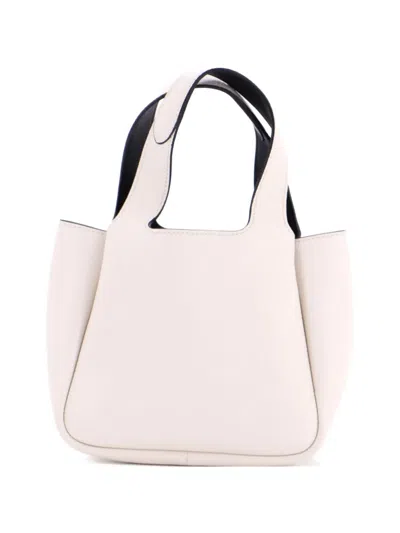 Pre-owned Prada Flou Dynamique Open Tote Vitello Daino Mini Shoulder Bag In White