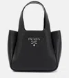 Prada Flou Small Leather Tote Bag In Black