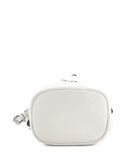 Pre-owned Prada Flou Vitello Daino Small Bucket Bag In Neutral