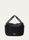 Prada Womens Black Darling Leather Shoulder Bag In F0002 Nero