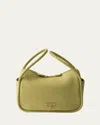 Prada Flou Zip Leather Top-handle Bag In F0362 Pistacchio