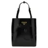 Prada Black Triangle Logo Mini Tote In Black