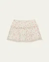 Prada Womens Neutral Floral-print Cotton And Linen Mini Skirt