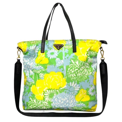PRADA FLOWER SYNTHETIC TOTE BAG (PRE-OWNED)