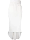 Prada Flared Skirt With Pockets And Slit In Bianco
