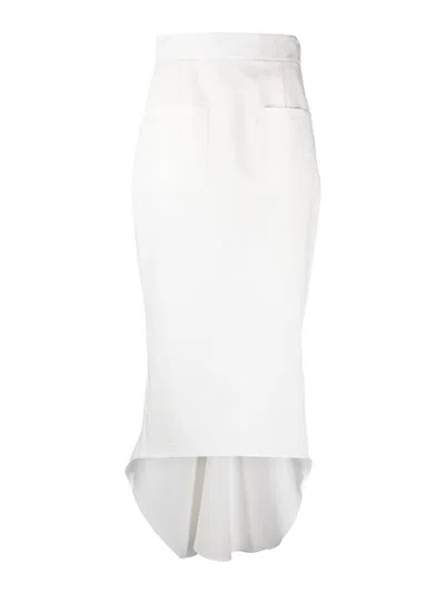 Prada Flared Skirt With Pockets And Slit In White