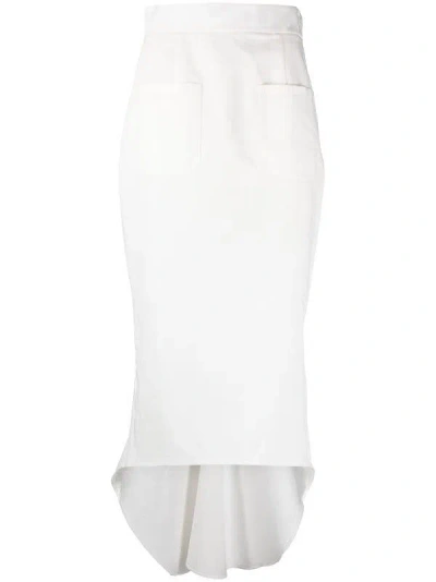 Prada Flared Skirt With Pockets And Slit In White