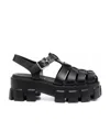 Prada Monolith Sandals In Black