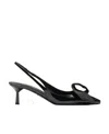 Prada 55 Slingback Pumps In Patent Leather In Black