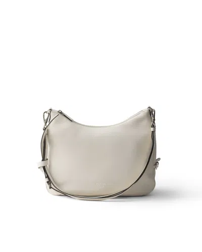 Prada Fold Grosse Schultertasche Aus Leder In White