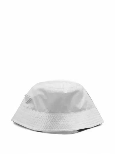 Prada Foldable Re-nylon Bucket Hat In White