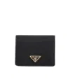 Prada Folding Wallet In Black