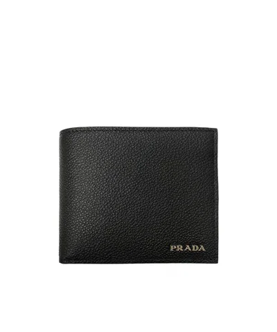 Prada Folding Wallet In Black